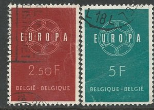 Belgium # 536-37  Europa 1959   (2)  VF Used