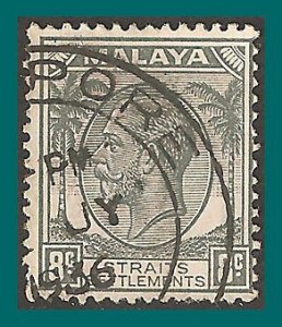 Straits Settlements 1936 George V, 8c used #223,SG265