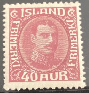 Iceland #184 Mint 1931 40a claret King Christian X