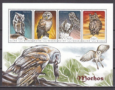 Guinea Bissau, 2014 issue. Owls sheet of 4. ^