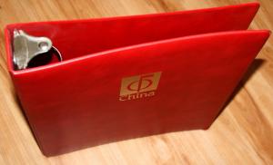 Padded Red, 3-Ring Binder with PRC China Logo on Cover