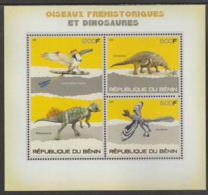 DINOSAURS  perf sheet containing 3 values mnh