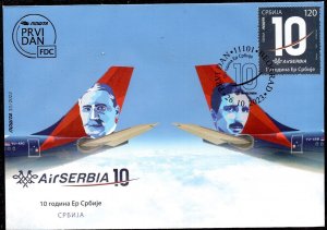 2062 - Serbia 2023 - 10 Years of Air Serbia - FDC