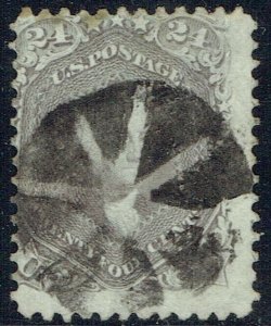 1862 24c Washington (78a) grayish lilac w fancy cancelation Cat Val $250