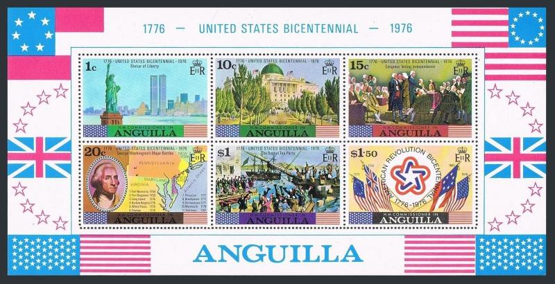 Anguilla 217 222 222a MNH.USA 200.Statue von Liberty Capitol Battle