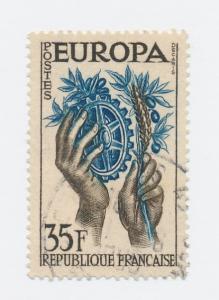 France 1957 Scott  847 used - 35fr, United Europe