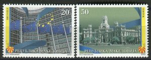 048 - MACEDONIA 2010 -Macedonia of Europa Union -Madrid -Brussels-Flag - MNH Set