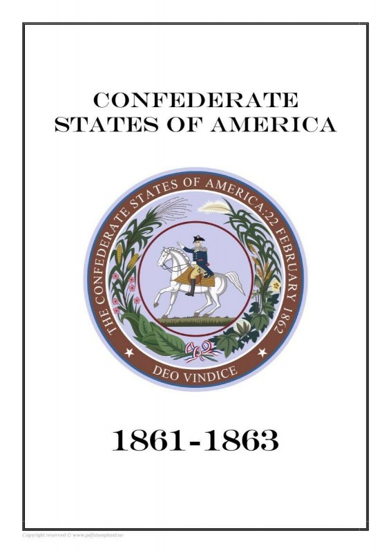 Confederate States of America 1861 - 1863 PDF (DIGITAL) STAMP ALBUM PAGES