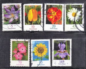 GERMANY SC# 2307-09,2313,2317,2319,2321 USED  2005 FLOWERS