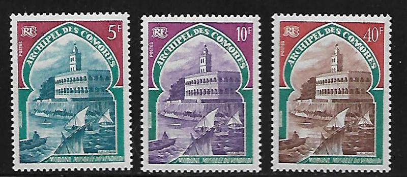 COMORO ISLANDS 87-89 MNH FRIDAY MOSQUE SET 1970