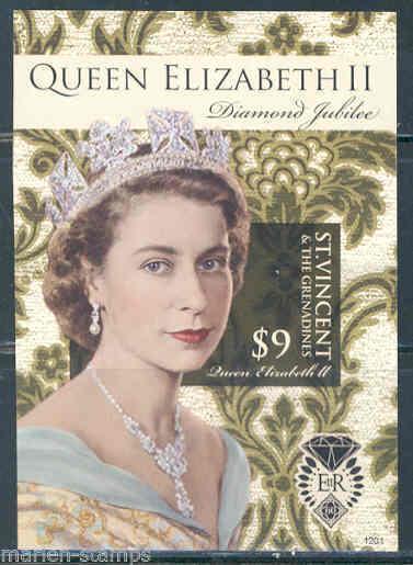 Stk. Vincent Grenadinen Queen Elizabeth II Diamant Jubiläum Nicht Perforiert S/
