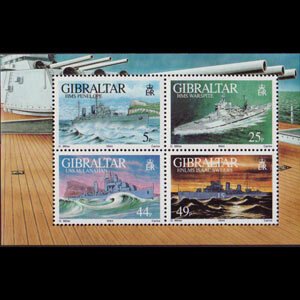 GIBRALTAR 1994 - Scott# 660 S/S WWII Warship NH