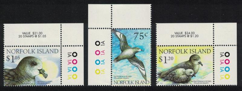 Norfolk Birds Endangered Species Solander's Petrel 'Providence Petrel' 3v