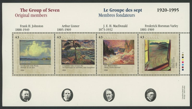 Canada 1559 1560 1561 - Group of Seven Souvenir Sheets - all 3 Mint nh