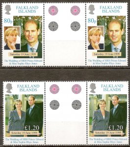 Falkland Islands Stamps Scott # 729 - 730 Mint NH Gutter Pairs Full Set of 2.