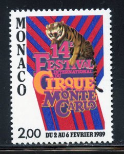 Monaco 1650 MNH, 14th. Monte Carlo Circus Festival Issue from 1988.