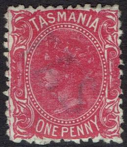 TASMANIA 1891 QV 1D WMK TAS WITH LINES PERF 11.5 