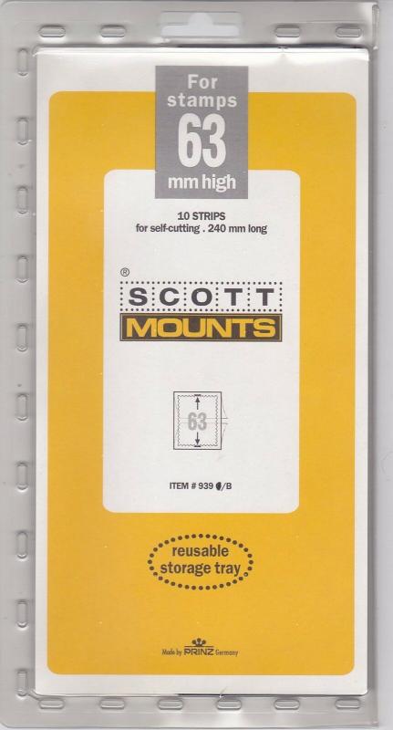 Prinz Scott Stamp Mount 63/240 BLACK Background Pack of 10 