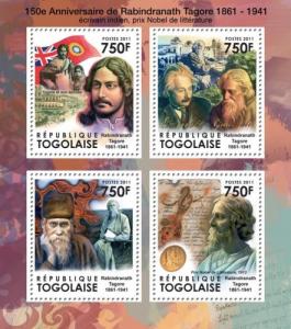 TOGO 2011 SHEET RABINDRANATH TAGORE NOBEL PRIZE tg11306a