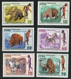 CUBA Sc# 4900-4905  PREHISTORIC MAN & ANIMALS dinosaurs CPL SET of 6  2008  MNH