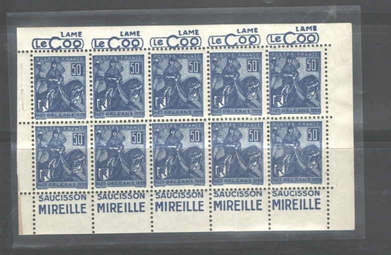 FRANCE 1929, BOOKLET PANE #245a Le COQ MNH