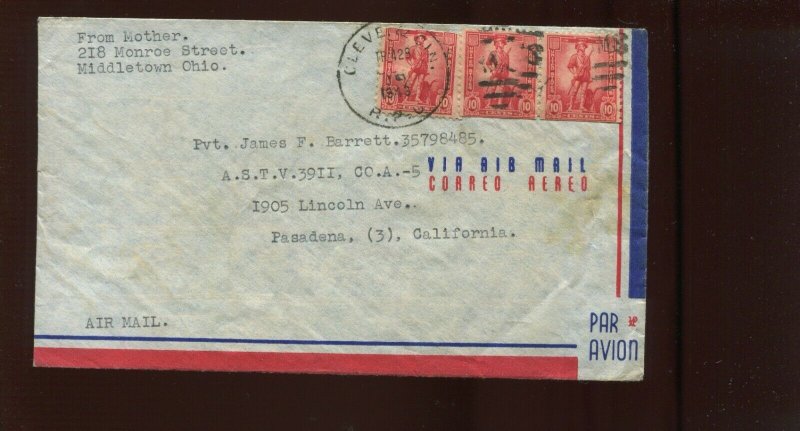 WS7 SAVINGS STAMP  ILLEGAL USE ON  1943 COVER (CV 105)