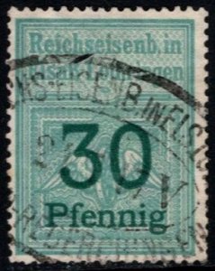 1906 Germany Local Revenue 30 Pfennig Imperial Railways Alsace-Lorraine Used