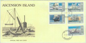 84728 - ASCENSION - Postal History - set of 3  FDC COVER 1986 BOATS ships