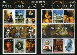 Turkmenistan 1999 MILLENNIUM (1000-2000) 9 Sheetlets of 6 + 3 Sheetlets of 9 MNH