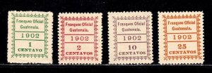 Guatemala stamps #o1 - 5, no o3, MNH OG, CV $26.00