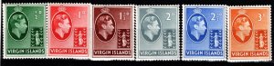 1938-47 Virgin Islands Scott #- 76-81 King George VI Short Set/6 to 3d MNH