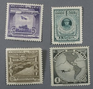 Peru #C45-C48 Unused Fine/VF OG PH All VLH Rest of Gum Very Fine