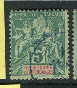 FRENCH COLONIES; NEW CALEDONIA 1890s Tablet type used 5c. value