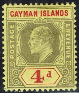 CAYMAN ISLANDS 1907 KEVII 4D 
