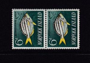 1962 Norfolk Island Fish 6d UHM pair SG43