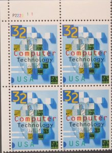 3106 32c Computer Technology, Plate Block UL