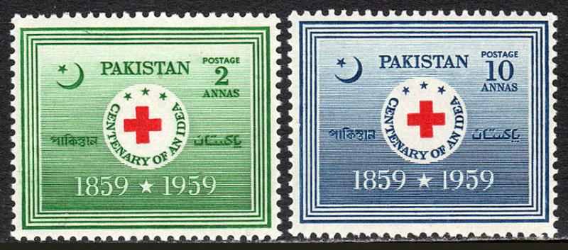 Pakistan 104-105, MNH. Red Cross, 1959