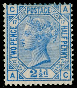 SG142, 2½d blue plate 17, LH MINT. Cat £575. AC