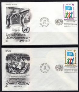 UN New York 260-261 Anniversary Artcraft Set of Two U/A FDC