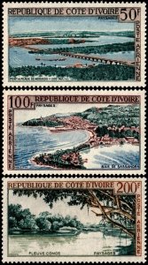 ✔️ IVORY COAST 1963 - BRIDGE, BAY & COMO RIVER - SC. C22/C24 MNH $12 [1.25.03]