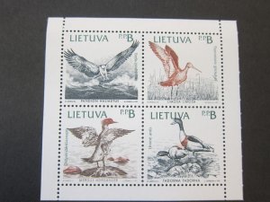 Lithuania 1992 Sc 430a bird set MNH