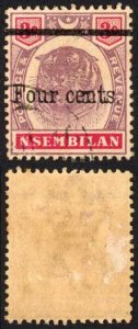 Negri Sembilan SG17 4c on 3c fine used Cat 29 pounds