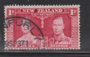 NEW ZEALAND Scott # 223 Used - KGVI Coronation