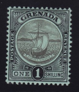 1911 KEVII 1/- Grenada Black/Green Badge of Colony SG 86MH *-