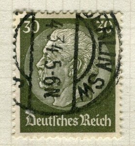 GERMANY; 1933-41 early Hindenburg issue fine used shade of 30pf. value