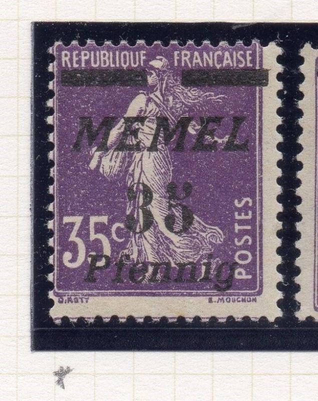 Memel 1922 (jan) Early Issue Mint Hinged 35pf. Surcharged Optd 220367