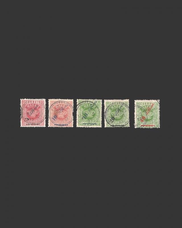 VINTAGE:MACAU-PORTUGAL 1884 USD LH LHR  SCOTT # 17A18-21 $324 LOT1884-X98