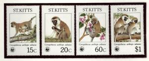 St. Kitts  Scott 189-92 Monkeys Mint Never Hinged in Mounts