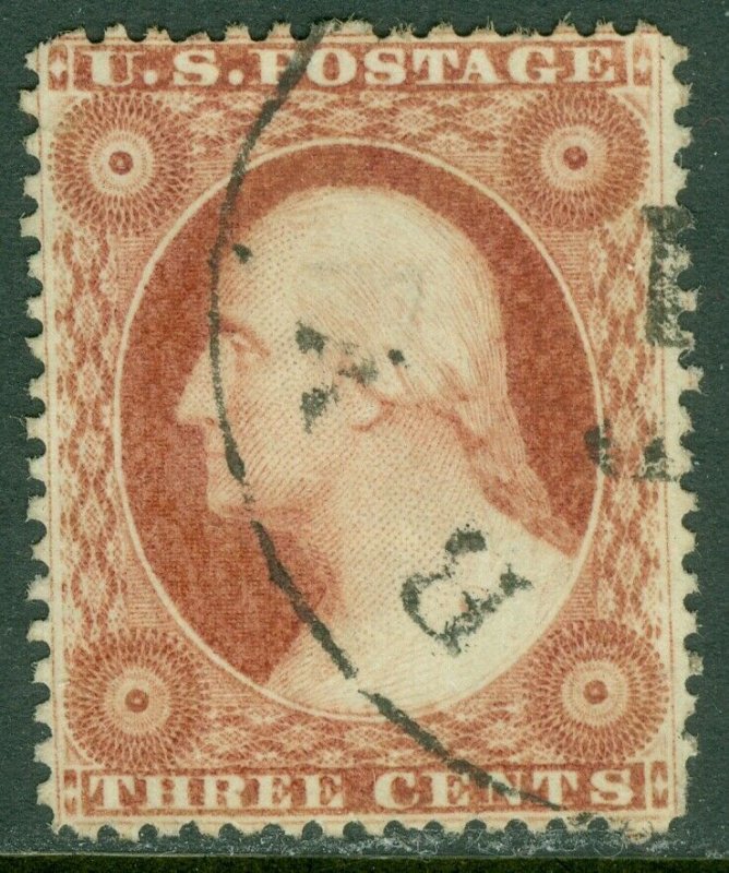 EDW1949SELL : USA 1857 Scott #25 VF, Used. Light cancel. Choice stamp. Cat $180.