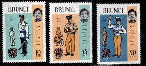 BRUNEI Scott 165-167  MNH** 1971 Royal Police set